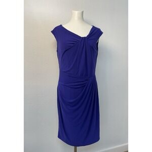 Lauren Ralph Lauren Women's Cinched Sleeveless Sheath Dress Size 10 Dark Purple